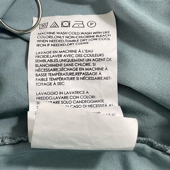 Club Monaco Tea Dye Crop Bootcut Cotton Chino Pants In Pale Teal Size 6 - Picture 8 of 8